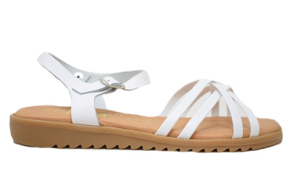 Sandalias planas Tekila 13152 en blanco para mujer