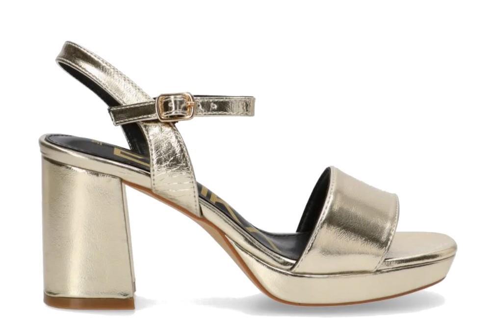 Sandalias de tacón Etika Murada en oro para mujer