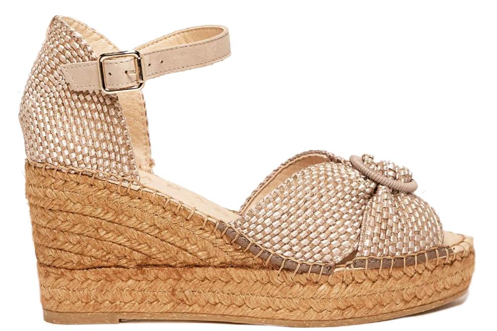 Alpargatas de cuña media Alhamas Amapola 06900RY5D en color taupe