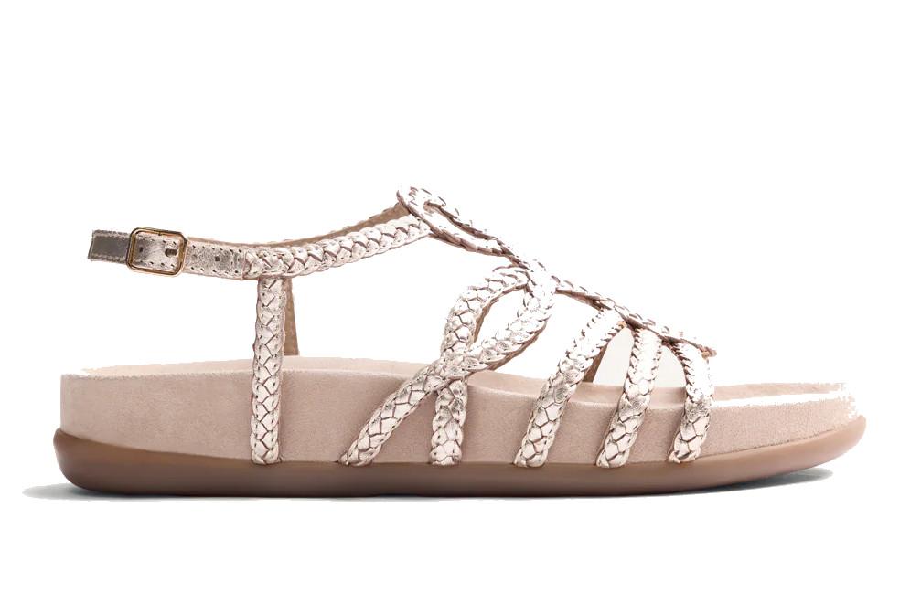 Sandalias de Piel Trenzada Gioseppo Marigat 79219 Platino para Mujer
