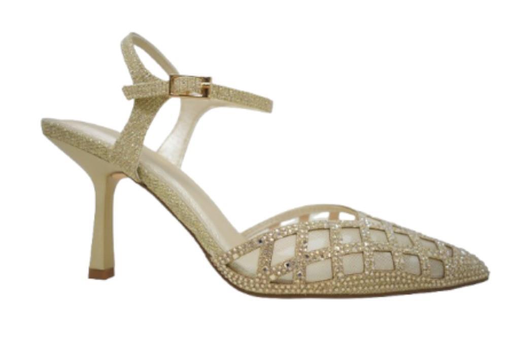 Zapatos de tacón destalonado Menbur 26184 en oro