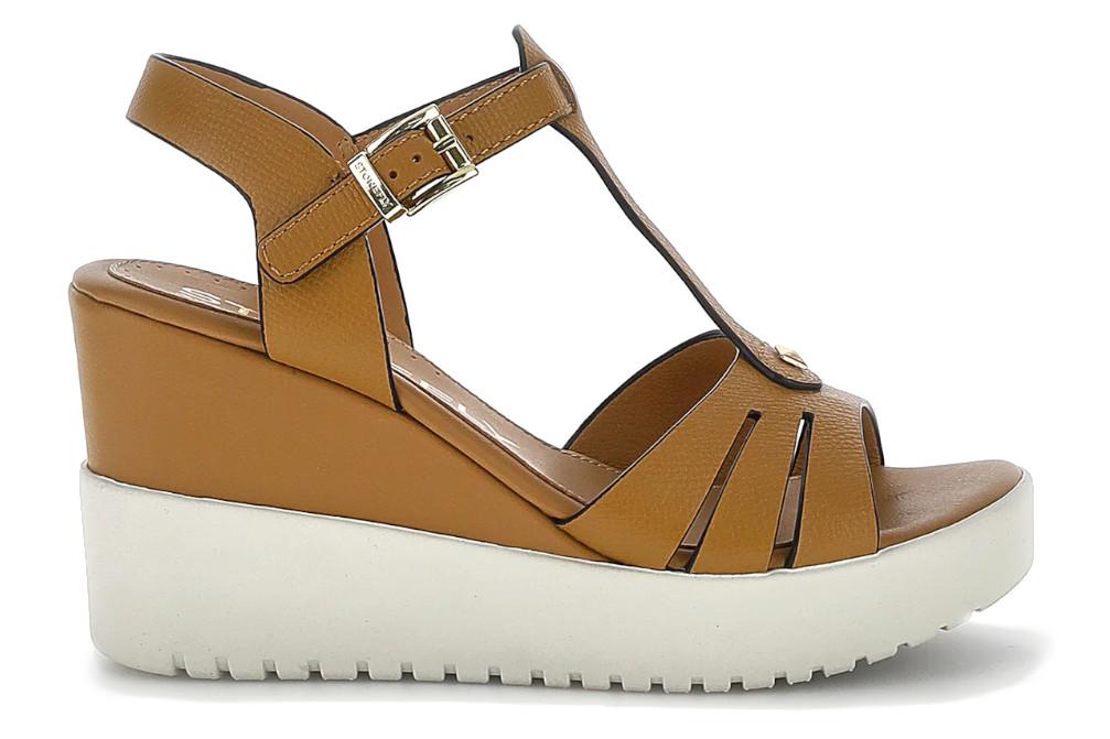 Sandalias con cuña Stonefly Ely 24 223698 en marrón claro de piel