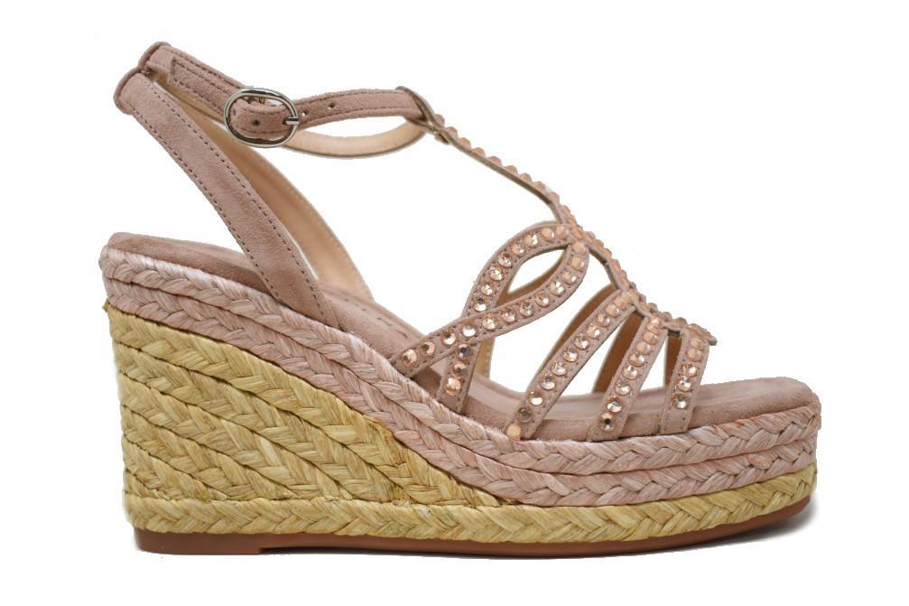 Sandalia con cuña Alma en Pena V2551292 en rosa para mujer