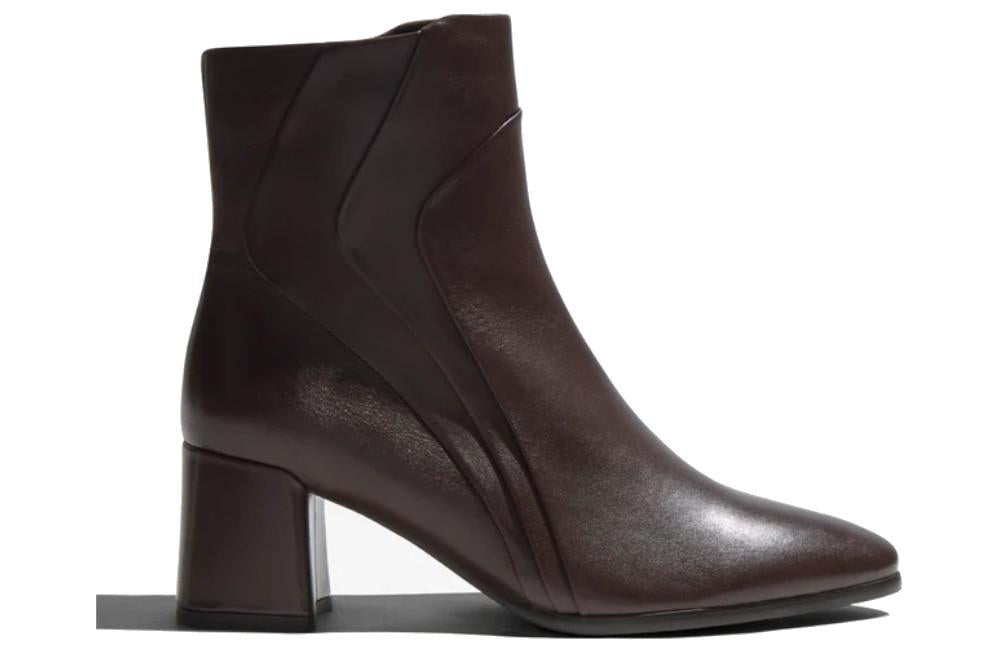 Botines de piel castaños con tacón de bloque Regarde le Ciel Millie-15 para mujer