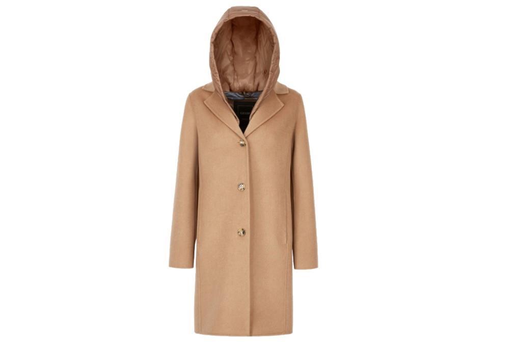 Abrigo de paño Geox Rawelle W5615D en color camel