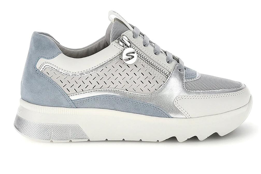 Zapatillas deportivas Stonefly Spock 50 azul con cremallera lateral y plantilla Blusoft Memory