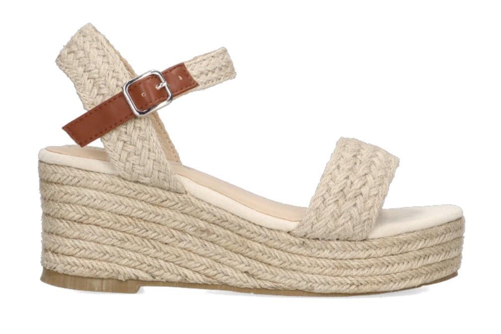 Sandalia con cuña Etika 10003 para mujer en beige