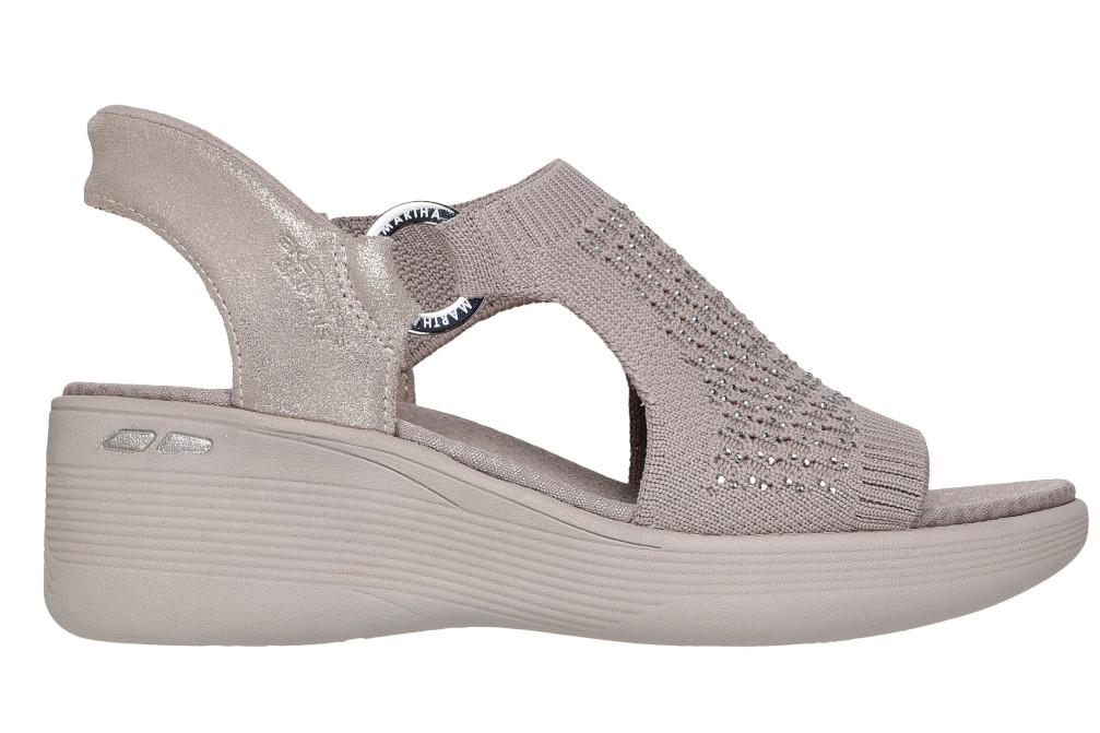 Sandalias deportivas con cuña elásticas Mujer Skechers Slip-Ins Pier-Lite Park Path Martha Stewart 188001 Taupe