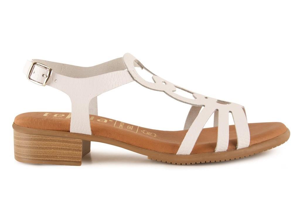 Sandalias planas Tekila 1012 en blanco para mujer
