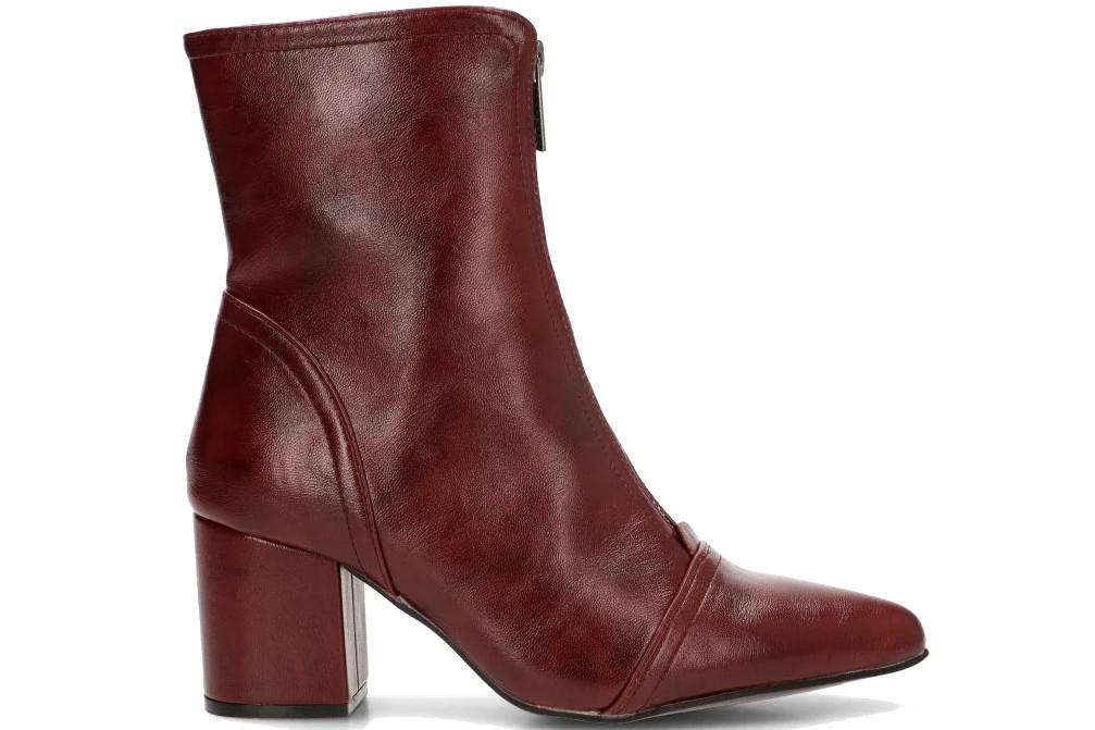 Botines de tacón Etika Hanna 32022 burdeos con cremallera delantera