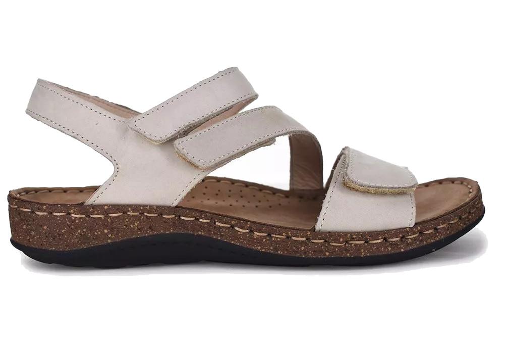 Sandalias mujer Walk & Fly Toulon 50770 pietra | Sandalias de piel cómodas y artesanales