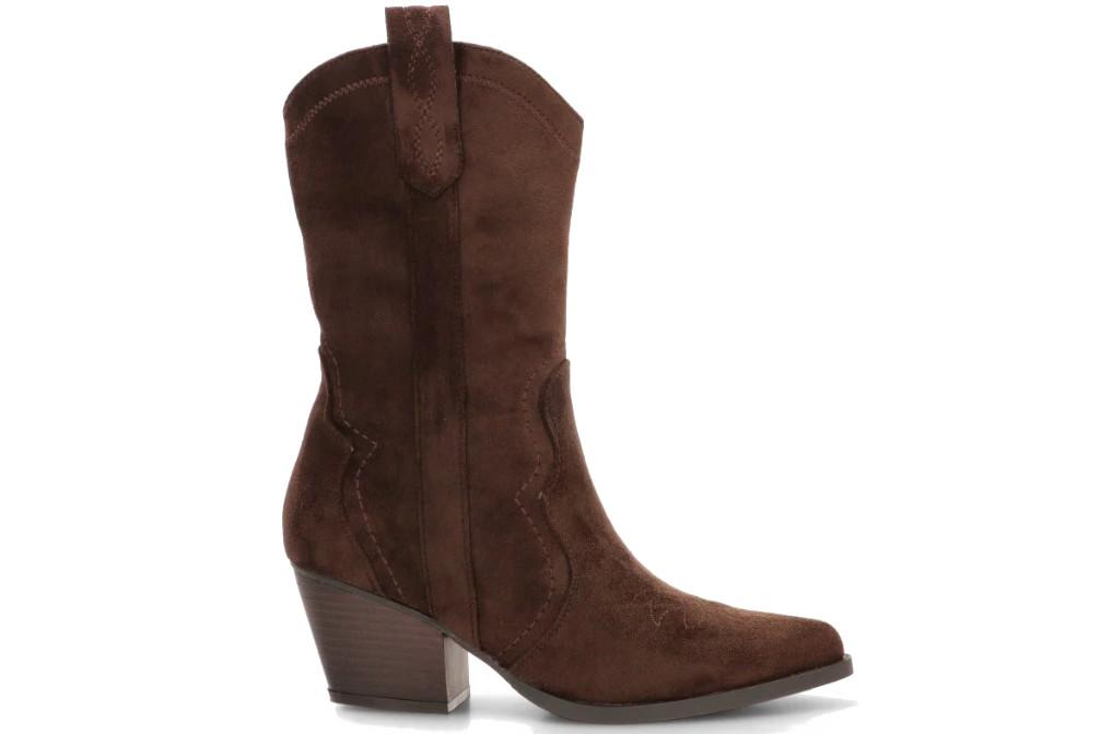 Botas cowboy Etika Martina 110564 café con detalle zigzag