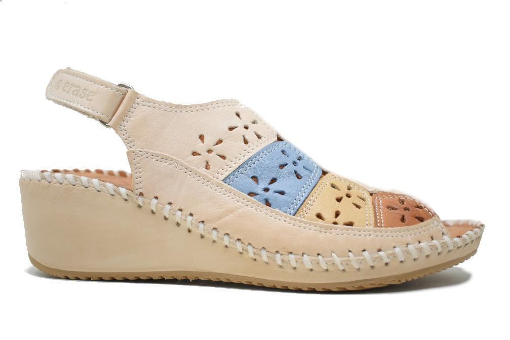 Sandalias con cuña Erase 793-60 en color hielo para mujer
