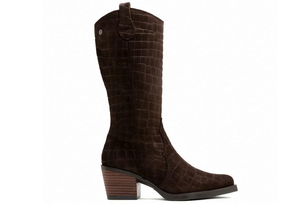 Botas altas cowboy de piel Porronet Nuria 4853 moka