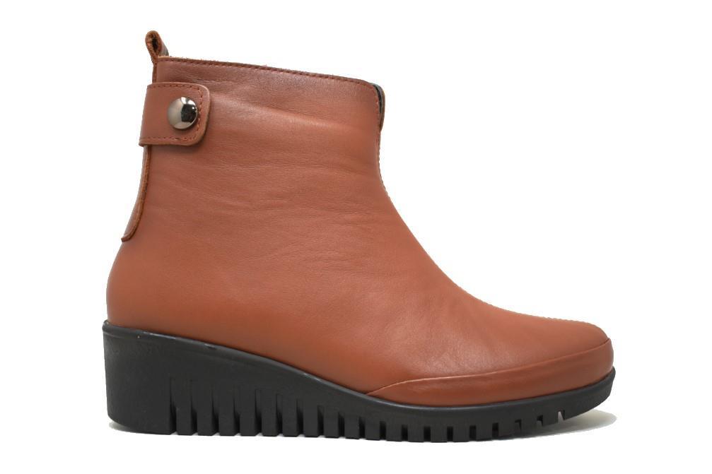 Botines con cuña Erase 9682 en cuero para mujer