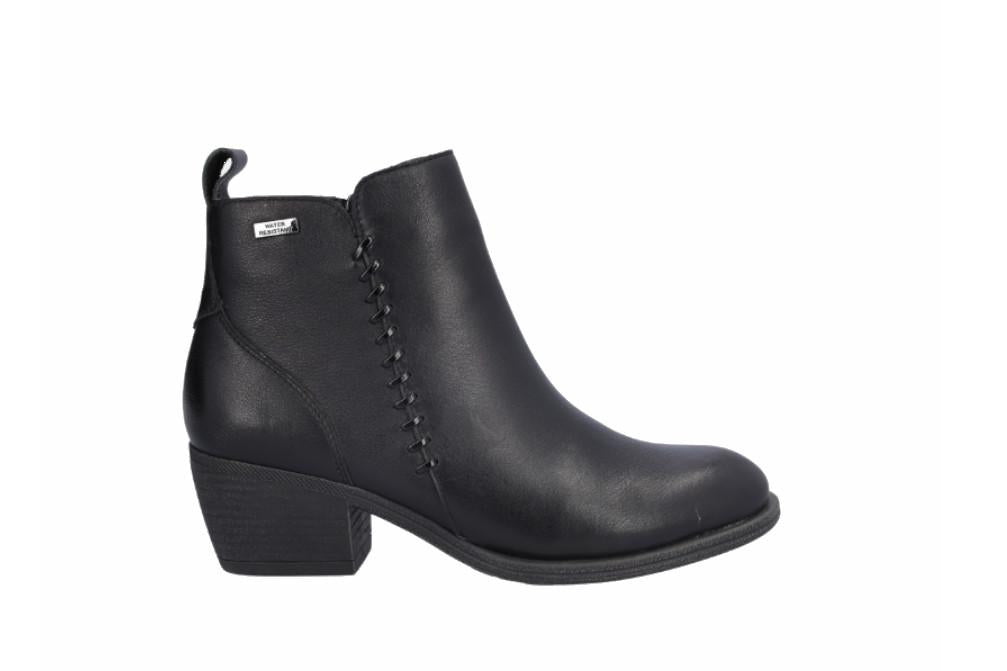 Botines de piel Kangaroos Bonaventure B776-11 negros con tacón bajo para mujer