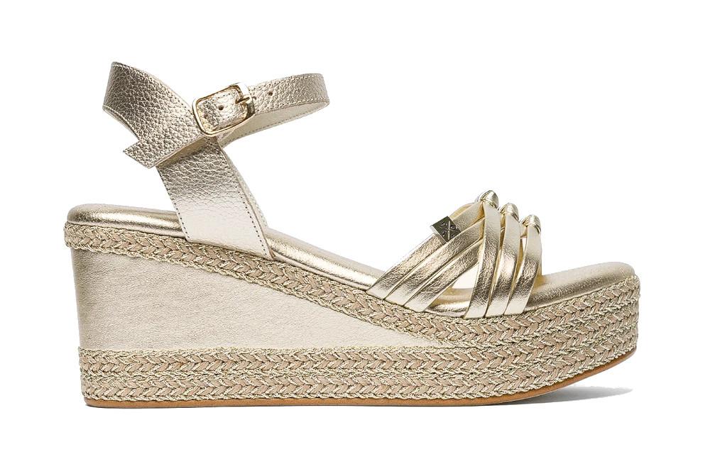 Sandalias con cuña Popa SAPHIRE con tiras metalizadas