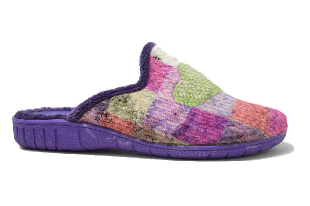 Zapatillas de casa Calusa 945 en corazones para mujer morado