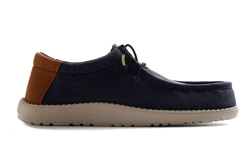 Mocasines náuticos Wallabee de Lona Gioseppo Orford 78662 en marino para hombre