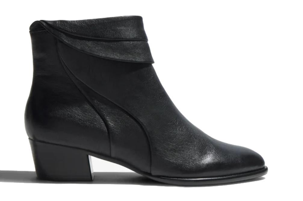 Botines de piel negros con tacón bajo Regarde le Ciel Lori-03 para mujer