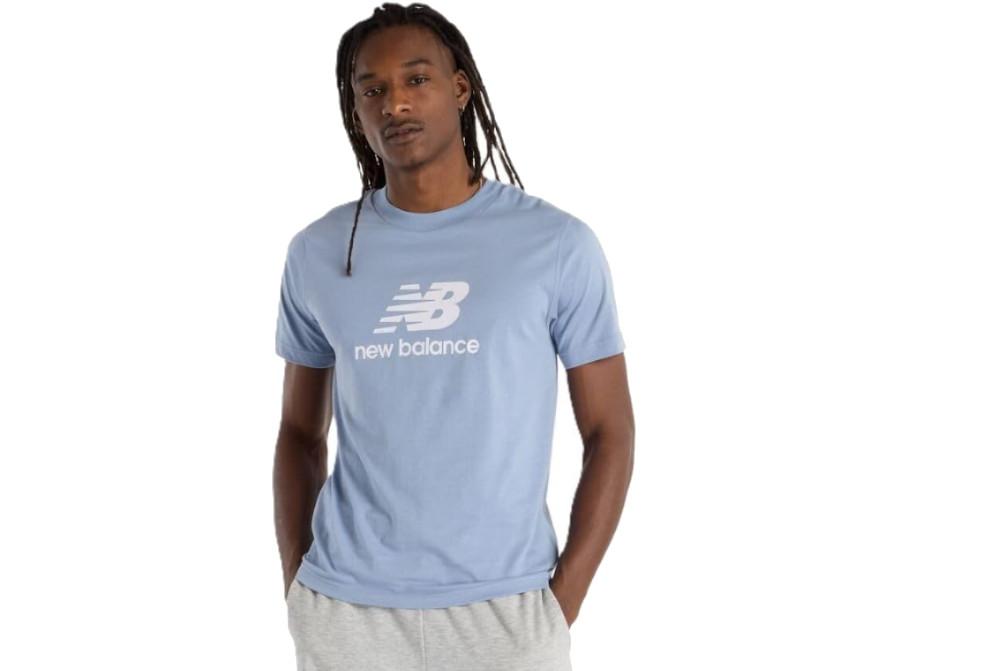 Camiseta deportiva New Balance Sport Essentials French Terry Logo Hoodie MT41502 en azul