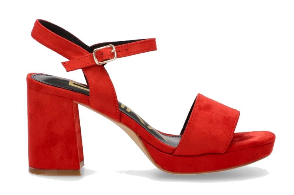 Sandalias de tacón Etika Murada en rojo para mujer