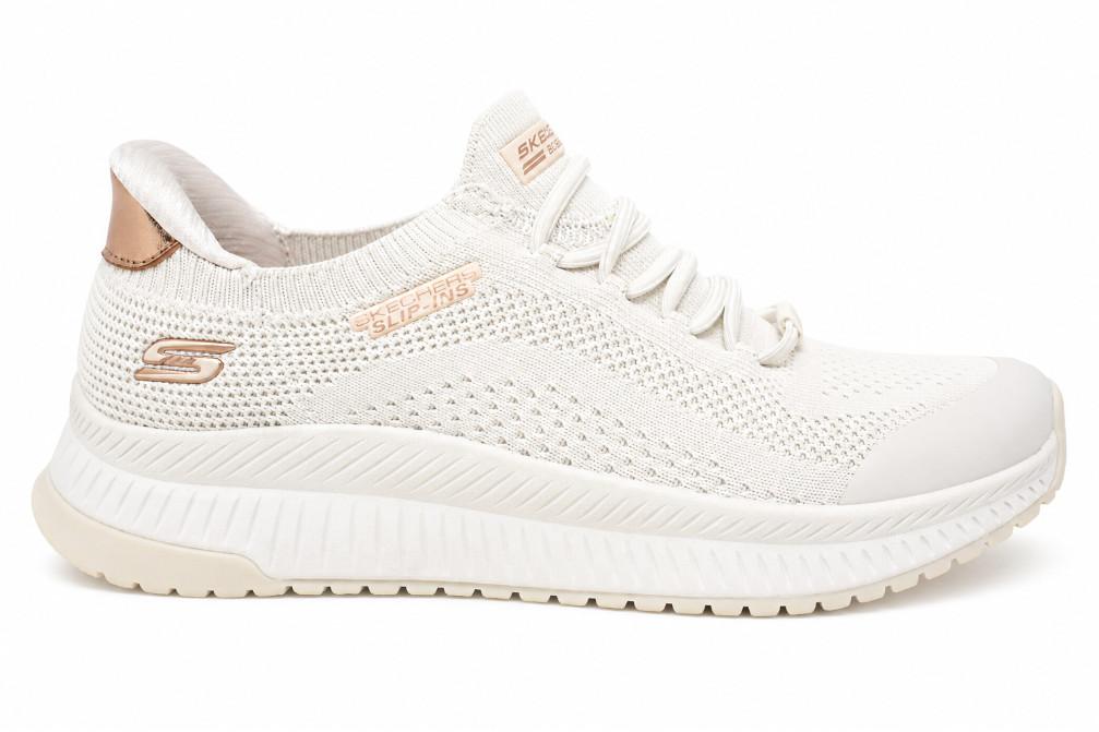 Zapatillas Mujer Skechers Slip-Ins BOBS Squad 4 Dire Step Blanco | Memory Foam y Stretch Fit®