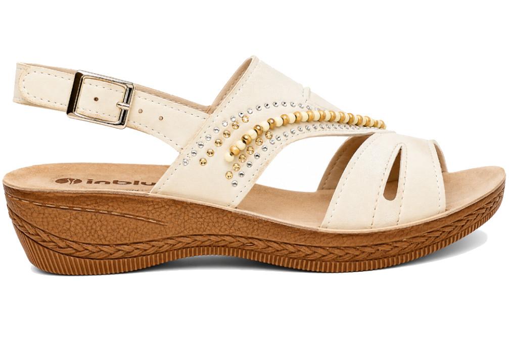 Sandalia con cuña cómoda Inblu DL000004 Blanca con Planta Gel para mujer