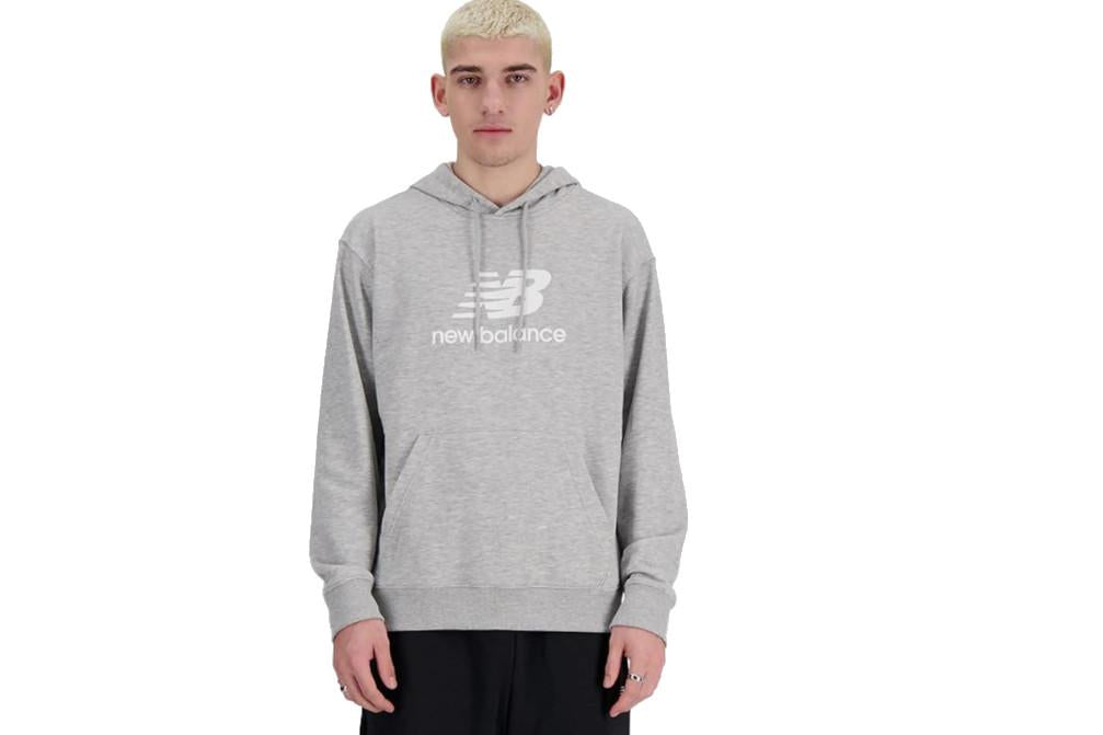 Sudadera con capucha New Balance MT41505 Gris Hombre Sport Essentials Fleece Logo Hoodie