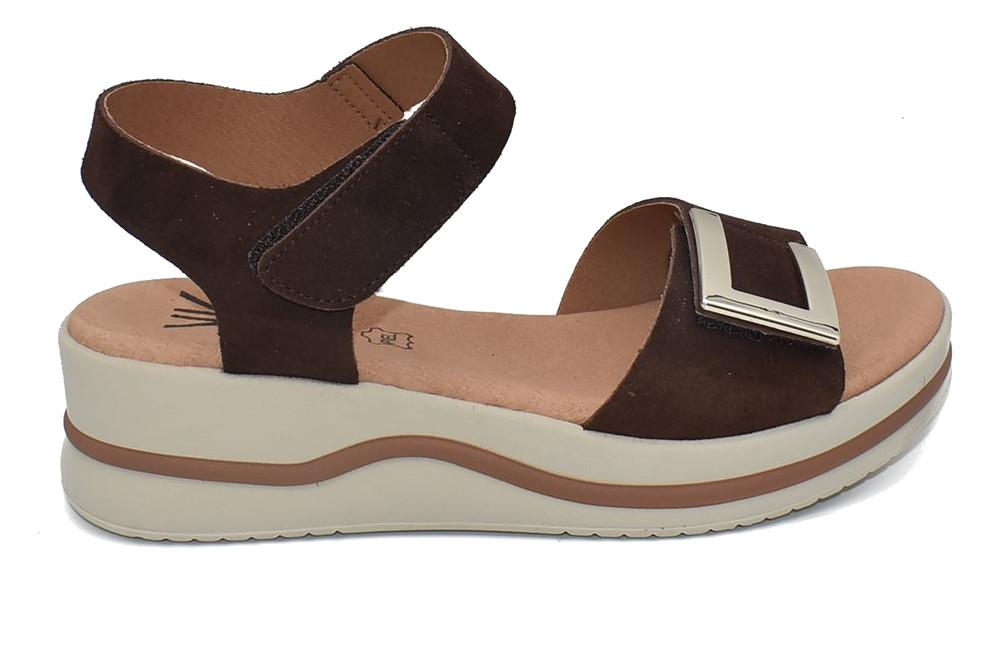 Sandalias de Cuña Cokketa 927 de Ante Marrón para Mujer