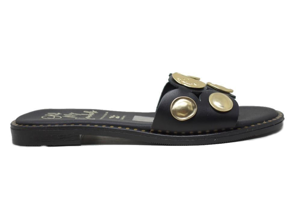 Sandalias planas de pala Oh! My Sandals Selene 5785 en negro para mujer