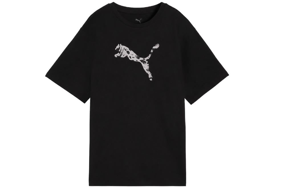 Camiseta holgada PUMA Essentials Graphics Animal para mujer negra 691821