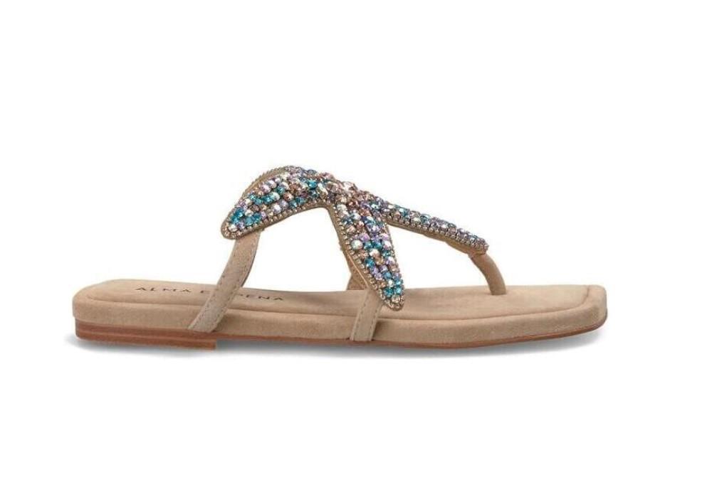 Sandalias planas Alma en Pena V251973 en sand para mujer
