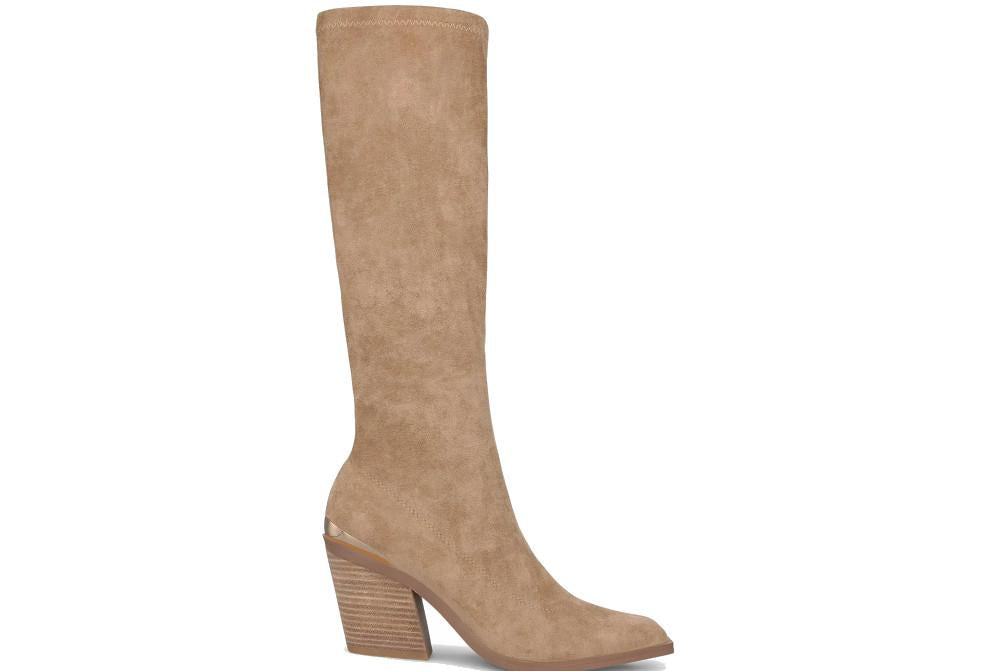Botas altas Alma en Pena I2652611C ante beige con tacón metalizado