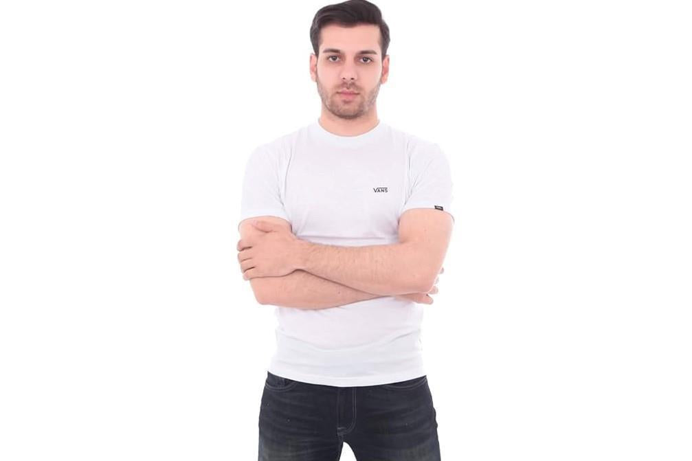 Camsieta de manga corta Vans Left Chest Logo tee en blanco