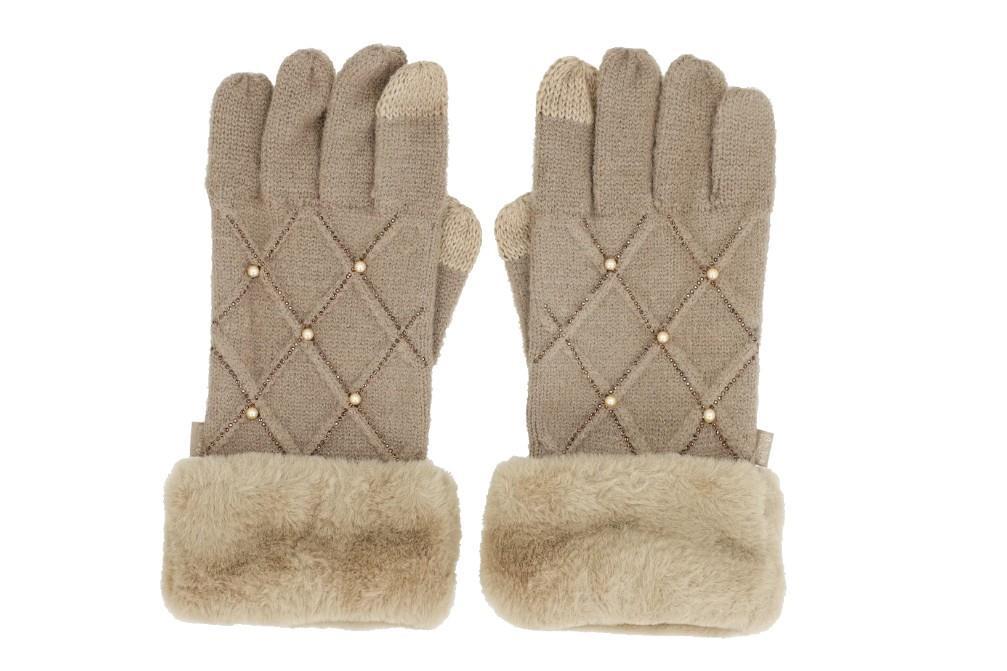 Guantes de punto Anekke 41482-022 en taupe