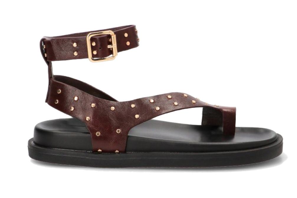 Sandalia Plana de Dedo ETIKA 10154 Chocolate para Mujer Cómoda y Versátil