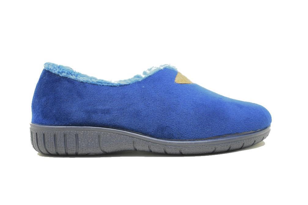 Zapatilla de casa para mujer Calusa cerrada en color azul