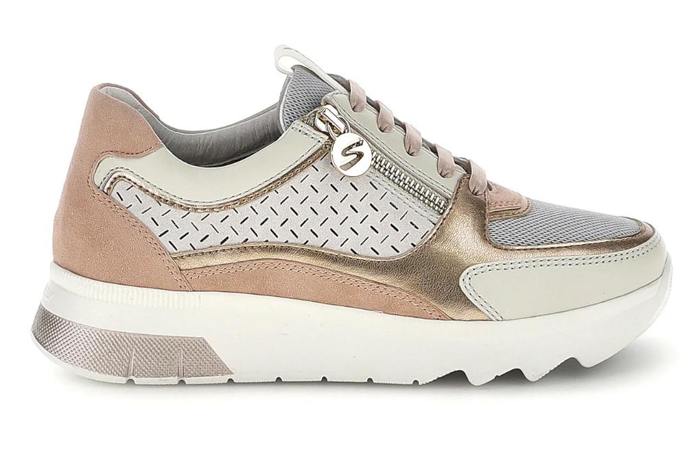 Zapatillas deportivas Stonefly Spock 50 Rosa con cremallera lateral y plantilla Blusoft Memory