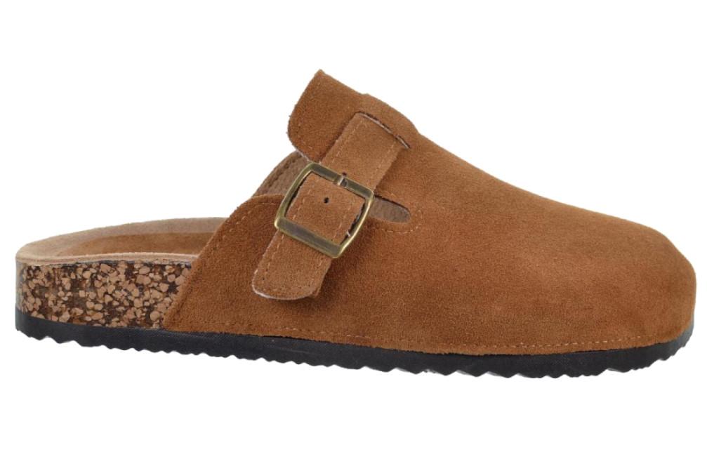 Zuecos bio Isteria 1000 en camel de Piel Serraje para hombre| Comodidad y Estilo Casual