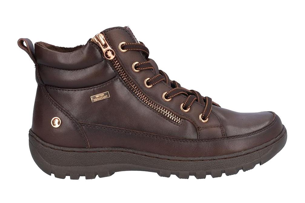 Botines de piel Coronel Tapiocca T580-18 marrones para mujer resistentes al agua