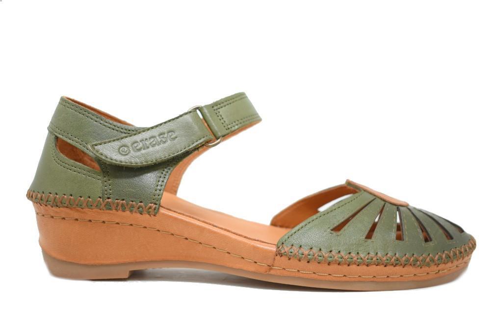 Sandalias semi-cerradas Erase 383-178 en oliva para mujer