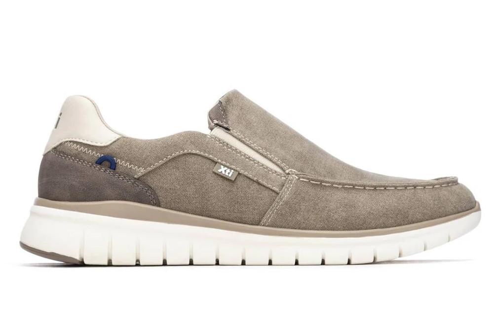 Mocasín de lona para hombre XTI 145763 en taupe Vegano Textil Casual sin Cordones