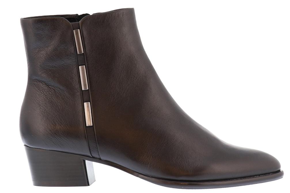 Botines de piel marrones con tacón bajo Regarde le Ciel Lori-02 para mujer