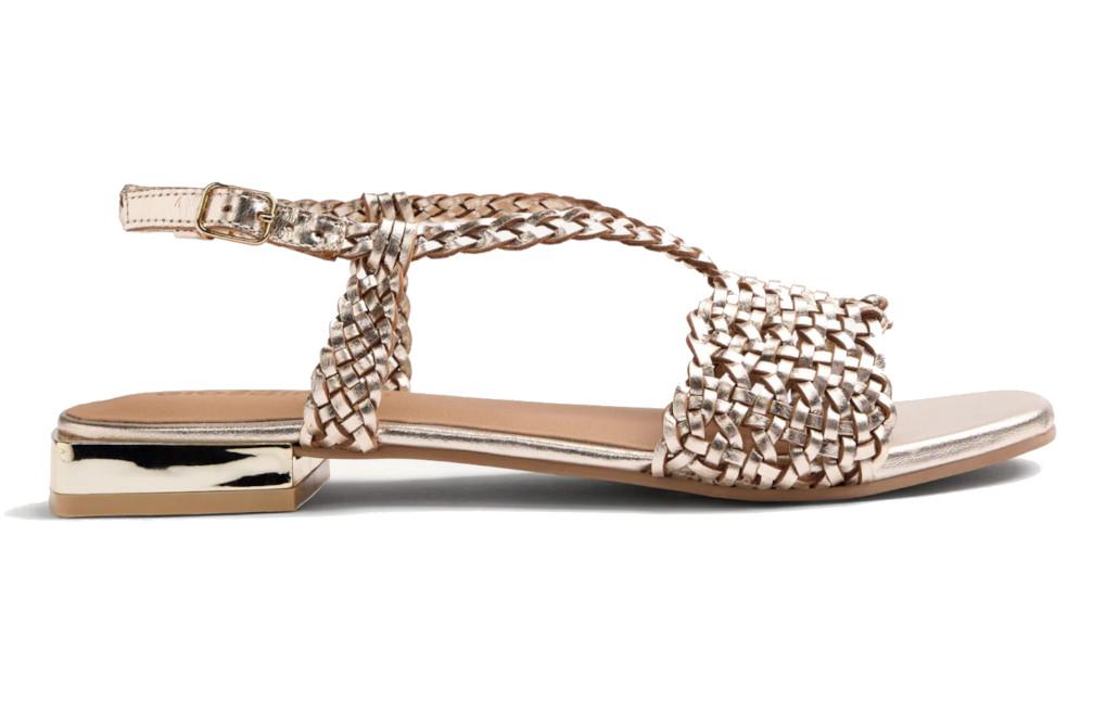 Sandalias de Piel Trenzada Gioseppo Kitunda 79224 Platino para Mujer
