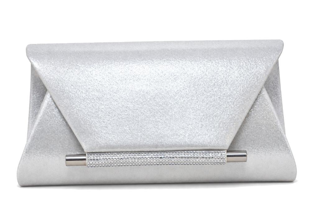 Cartera de fiesta Menbur BMB38 plata con pedrería