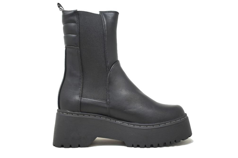 Botines chelsea con plataforma Isteria 21217 en negro para mujer