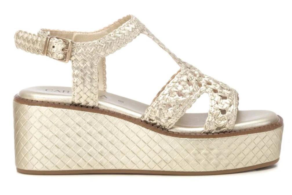 Sandalias con plataforma Carmela 162231 en oro para mujer