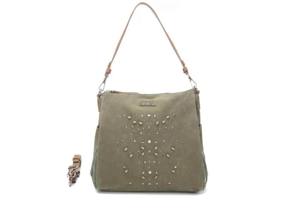 Carmela 186204 – Bolso de Hombro Mujer Caqui con Bandolera