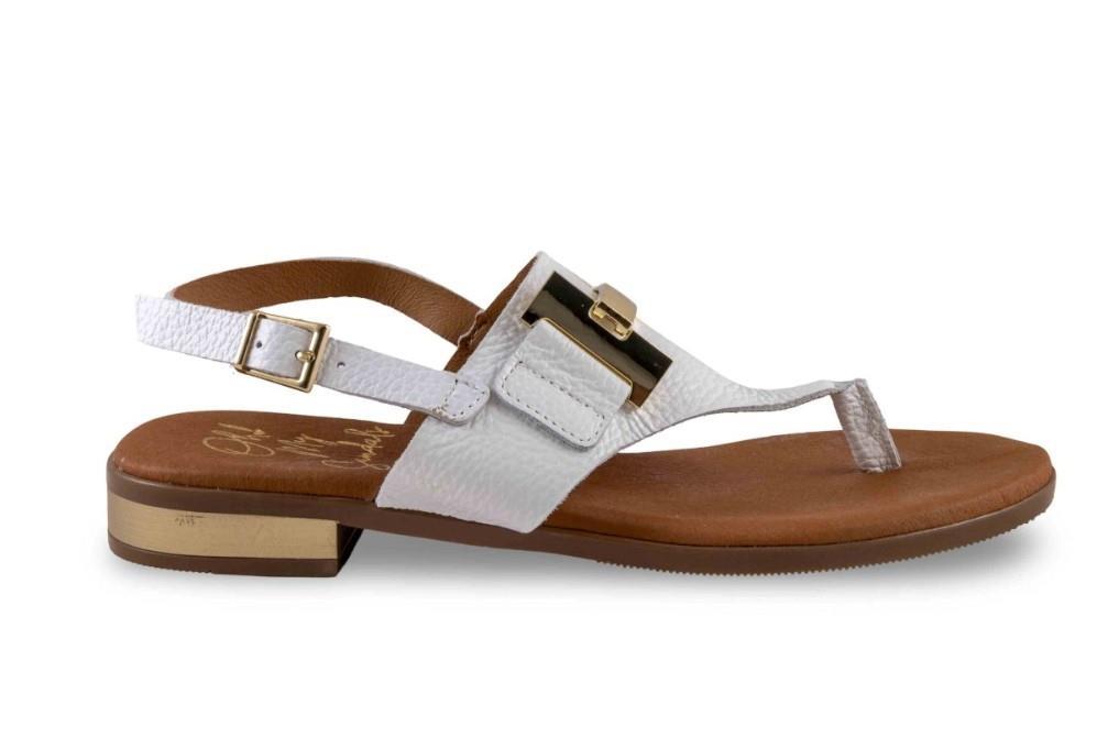 Sandalias de dedo Oh! My Sandals DOYA 5585 en blanco para mujer